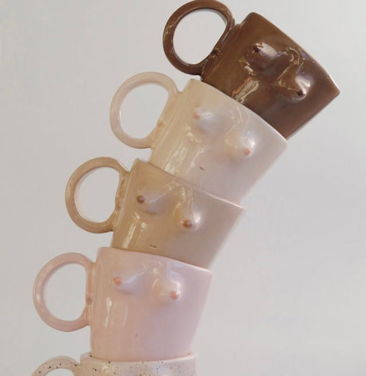 Håndlavet keramik kop med hank, personlig borddækning